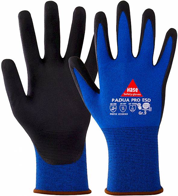 Hase Padua Pro ESD Montagehandschuh mit Nitrilschaum 10 Stk.